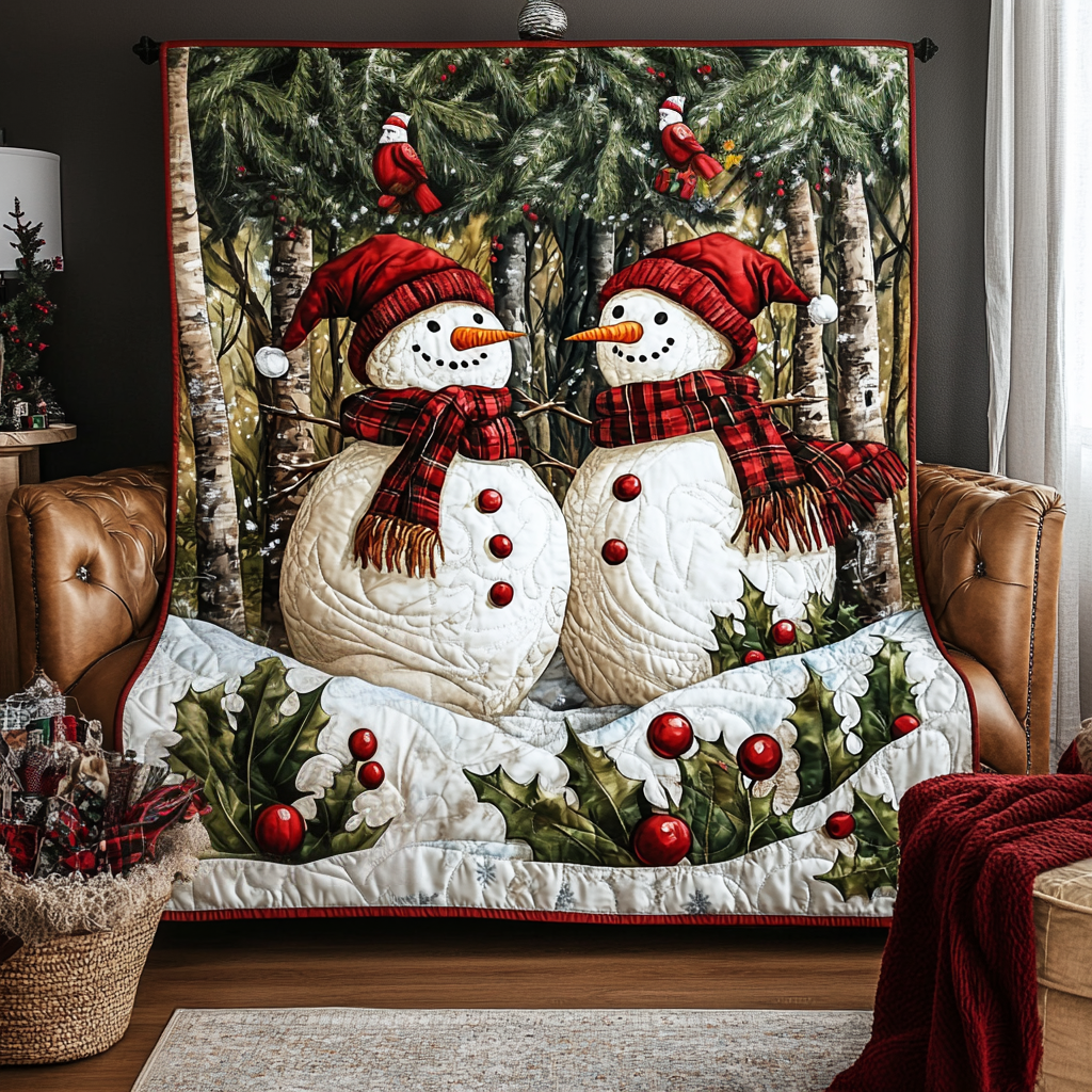 Christmas Snowfall Magic Quilted Blanket VTQ-Myprintsy