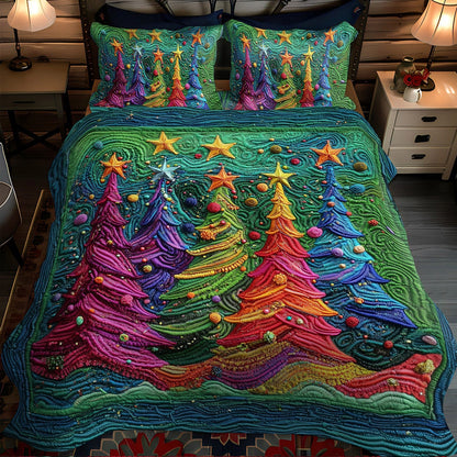 Christmas Star Pines -Piece Quilted Bedding Set VTQ-Myprintsy