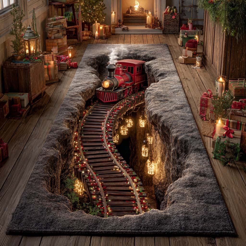Christmas Train Runner Carpet VTQ-Myprintsy