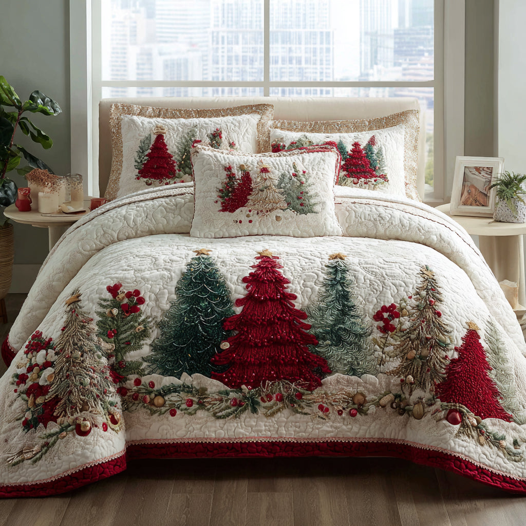 Christmas Tree -Piece Quilted Bedding Set VTQ-Myprintsy