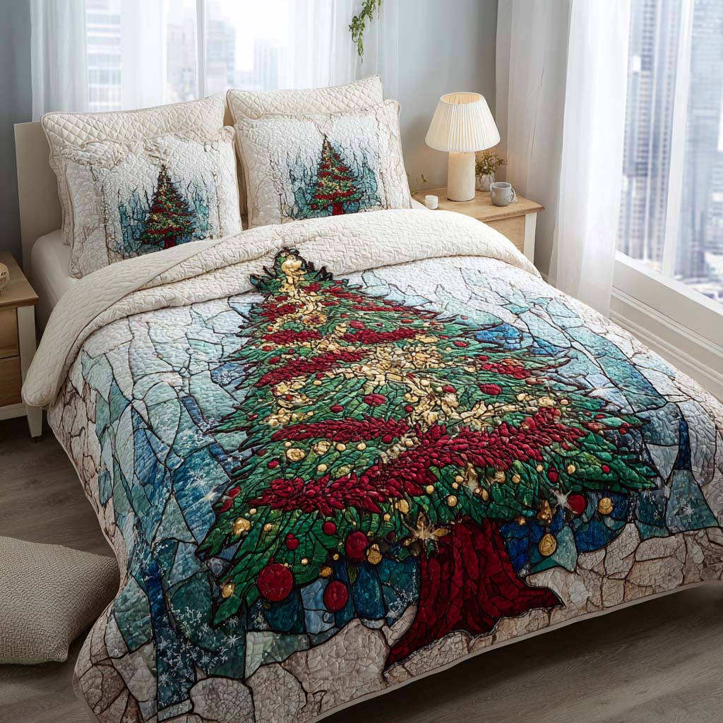 Christmas Tree -Piece Quilted Bedding Set VTQ-Myprintsy