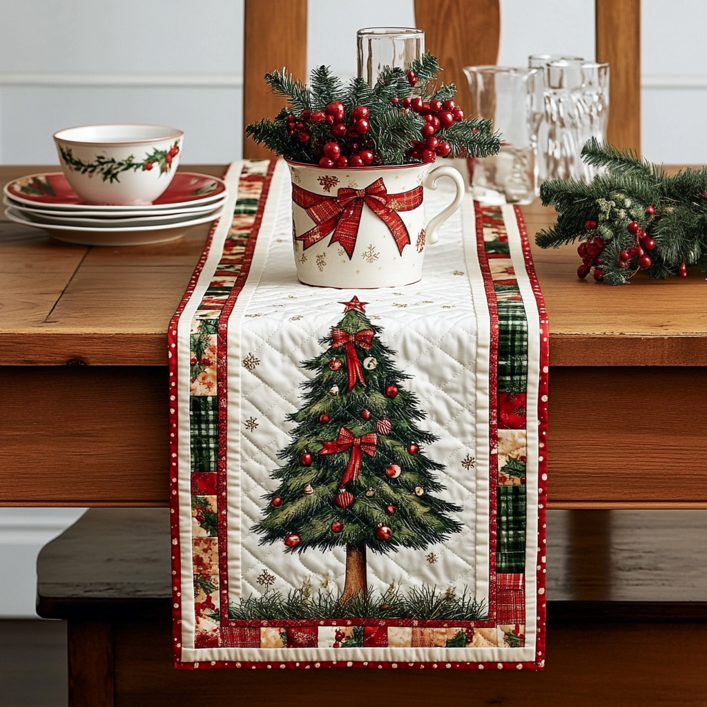 Christmas Tree Quilted Table Runner VTQ-Myprintsy