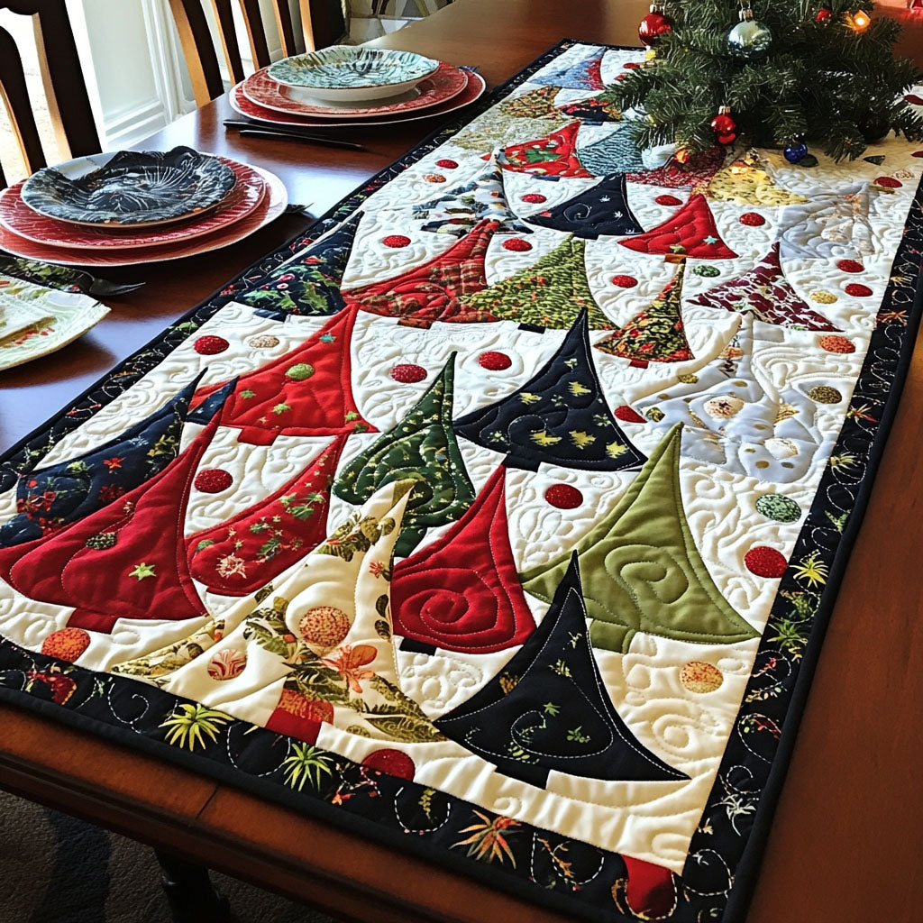 Christmas Tree Sparkle Quilted Table Runner VTQ-Myprintsy