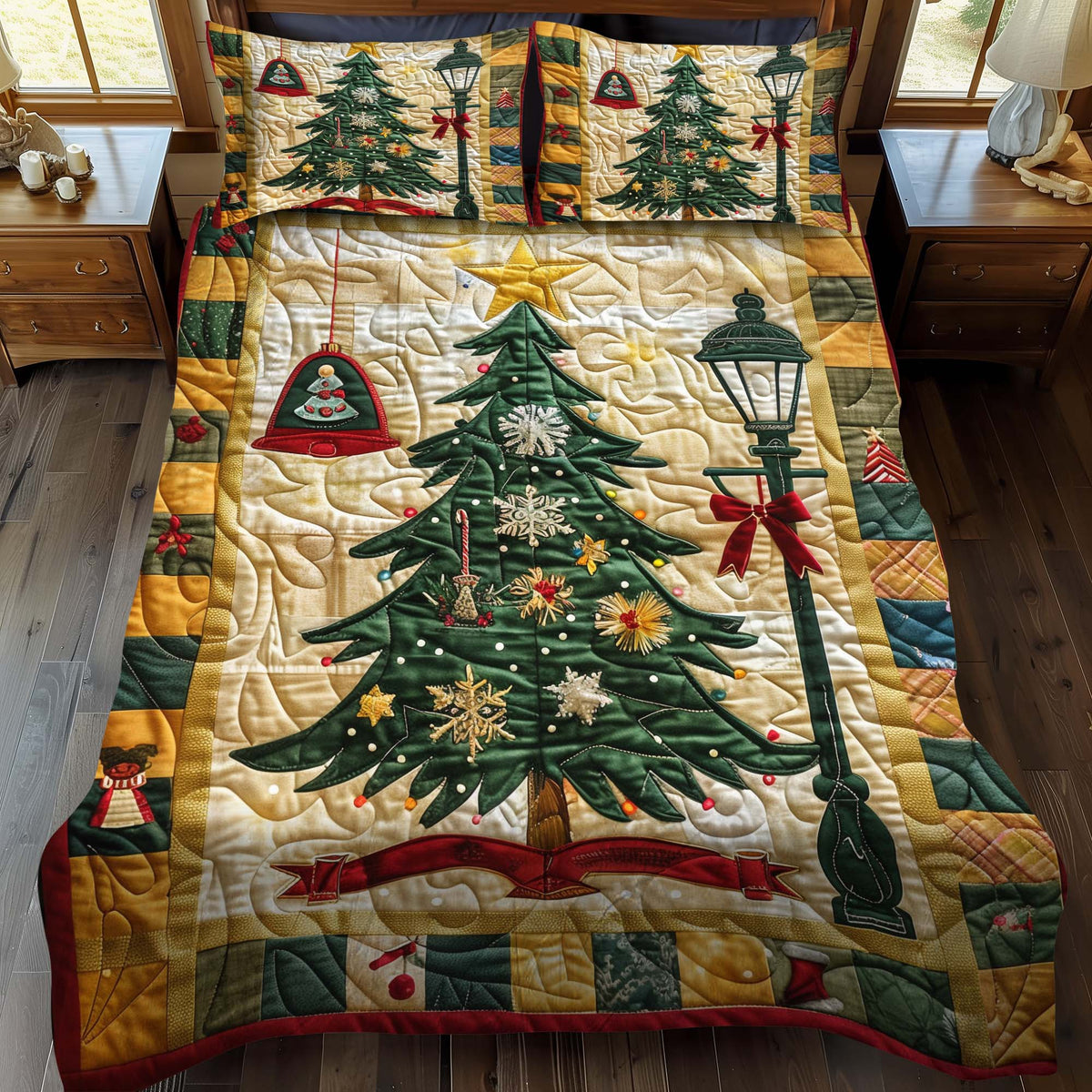 Christmas Trees Delight -Piece Quilted Bedding Set VTQ-Myprintsy