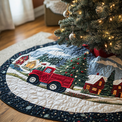 Christmas Truck Quilted Christmas Tree Skirt VTQ-Myprintsy