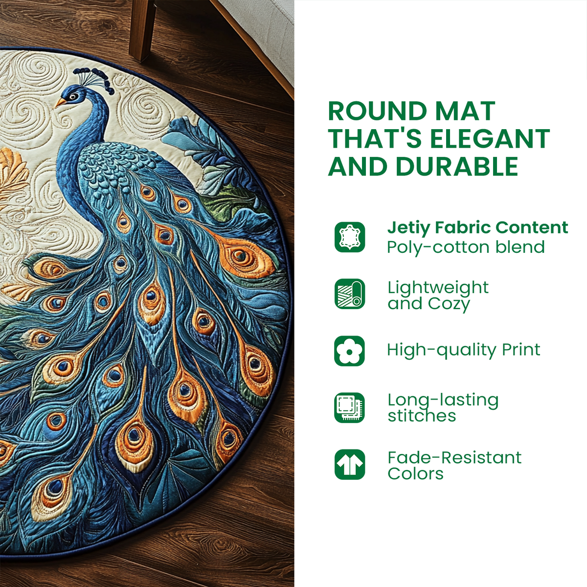 Christmas Village Gnomes Quilted Round Mat VTQ-Myprintsy