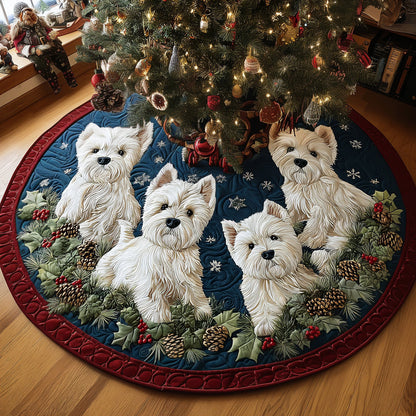 Christmas Westie Magic Quilted Christmas Tree Skirt VTQ-Myprintsy