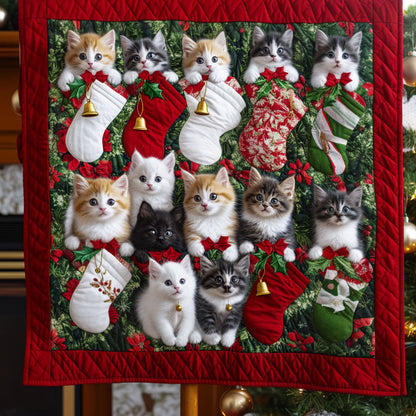 Christmas Whiskers Quilted Blanket VTQ-Myprintsy