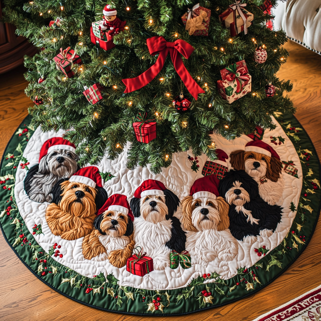 Christmas With Yorkshire Christmas Quilted Tree Skirt-Myprintsy