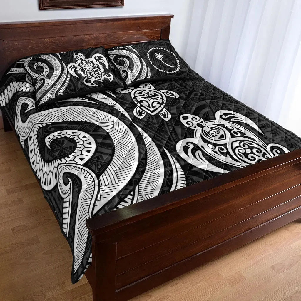 Chuuk Quilt Bed Set - White Tentacle Turtle-Myprintsy