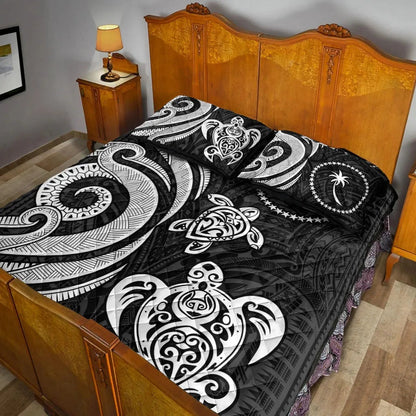 Chuuk Quilt Bed Set - White Tentacle Turtle-Myprintsy