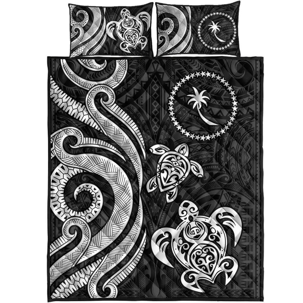 Chuuk Quilt Bed Set - White Tentacle Turtle-Myprintsy