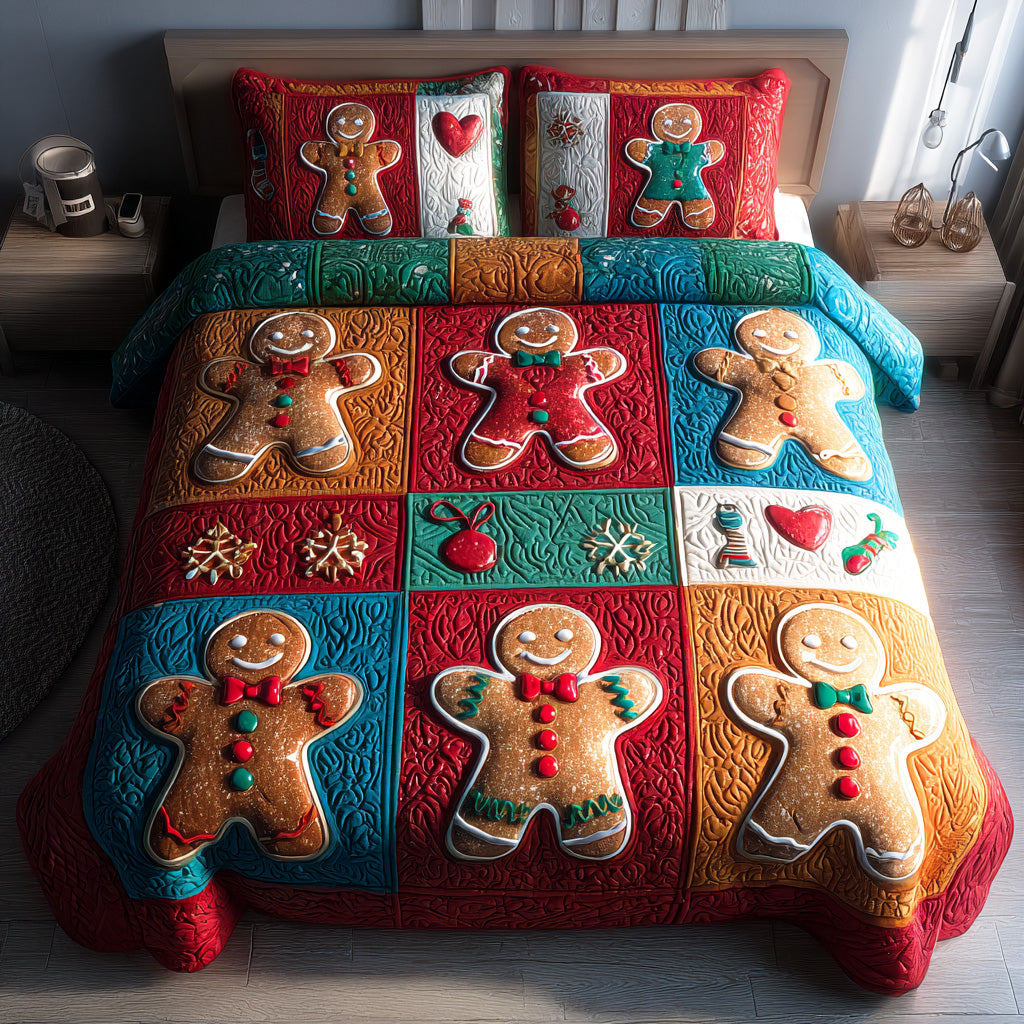 Cinnamon Spice Village -Piece Quilted Bedding Set VTQ-Myprintsy