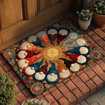 Circle Christmas Gnome Doormat VTQ-Myprintsy