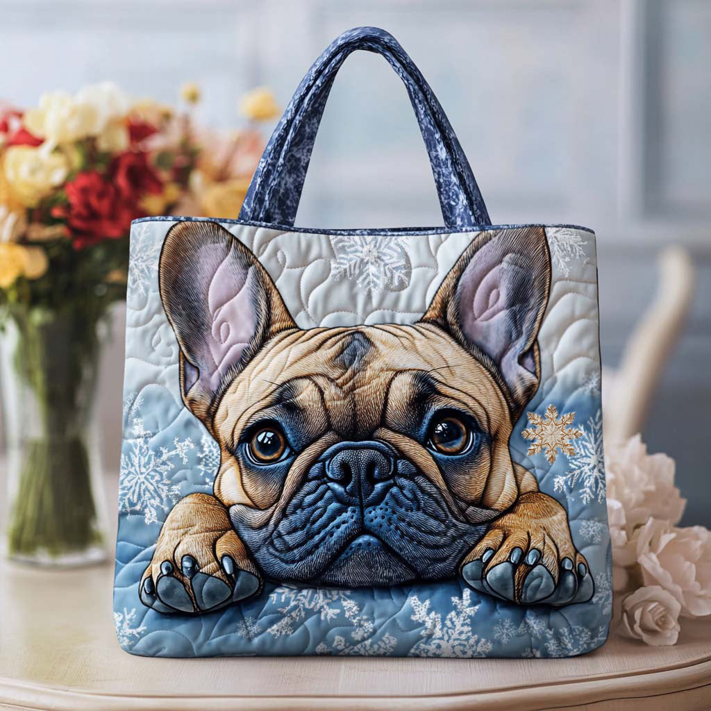 Classic Frenchie Quilted Tote Bag VTQ-Myprintsy