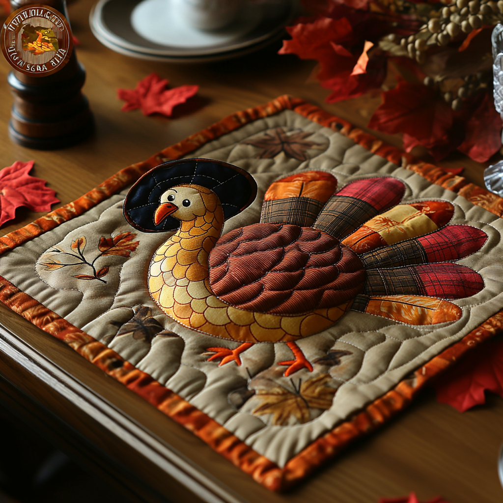 Clumsy Turkey Quilted Placemat VTQ-Myprintsy