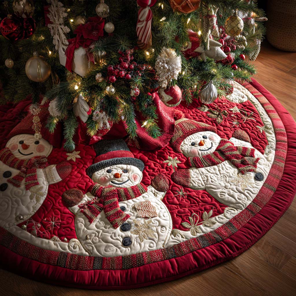 Coal Eyes Christmas Quilted Tree Skirt VTQ-Myprintsy