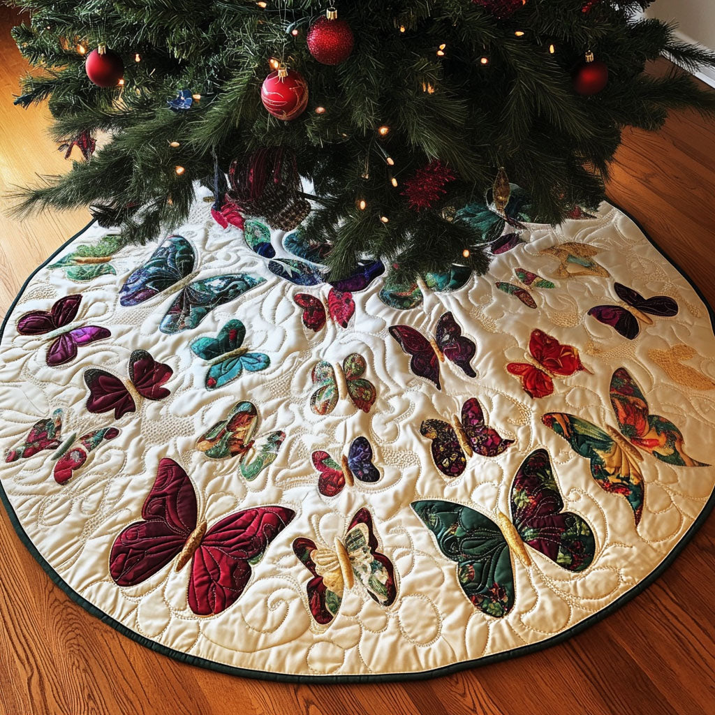 Colorful Flight Quilted Christmas Tree Skirt-Myprintsy