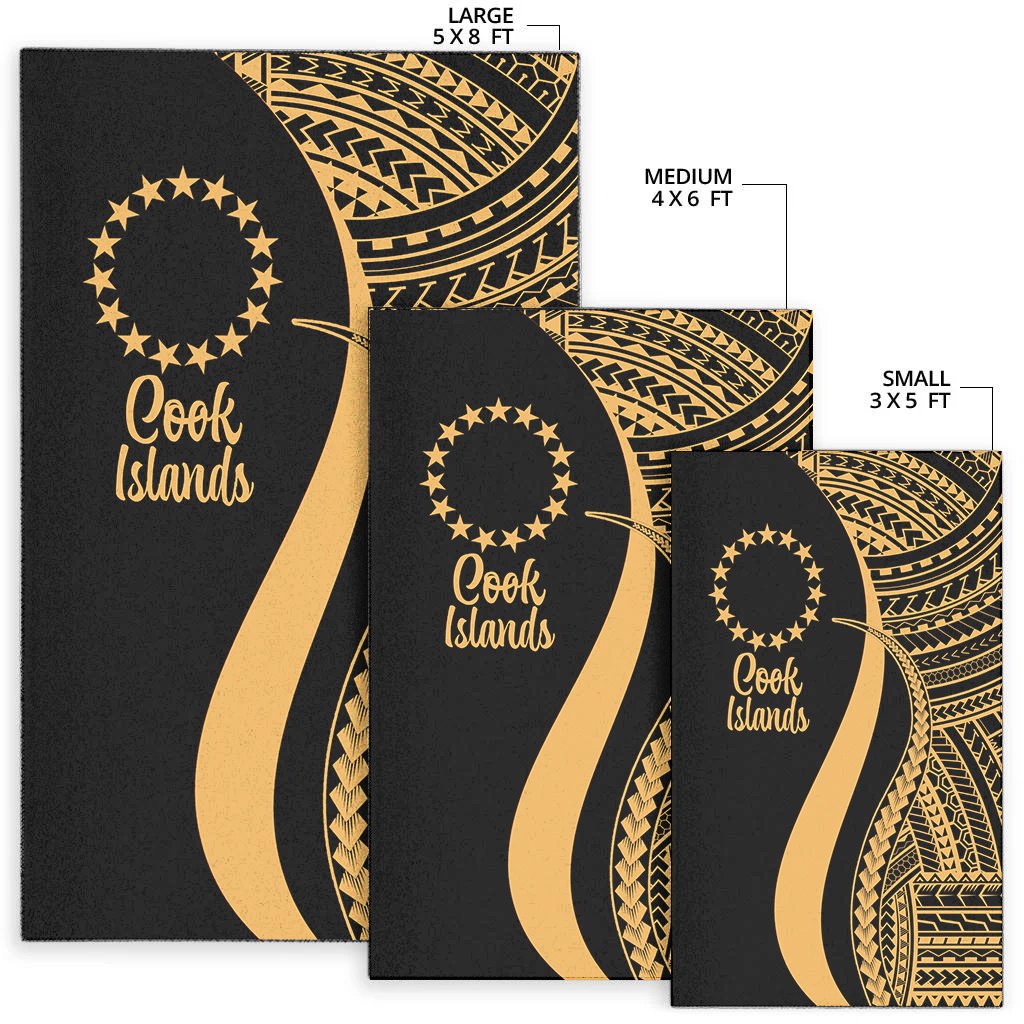 Cook Islands Area Rug - Gold Polynesian Tentacle Tribal Pattern-Myprintsy