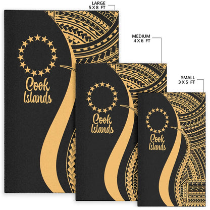 Cook Islands Area Rug - Gold Polynesian Tentacle Tribal Pattern-Myprintsy