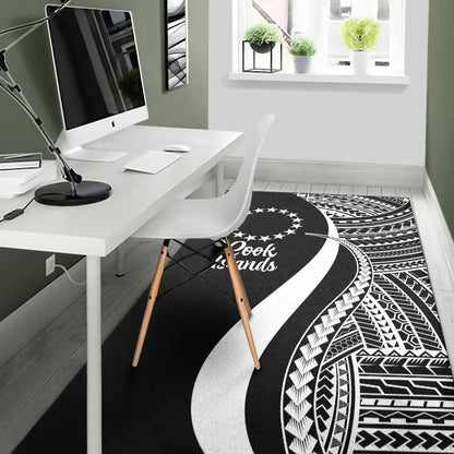 Cook Islands Area Rug - White Polynesian Tentacle Tribal Pattern-Myprintsy