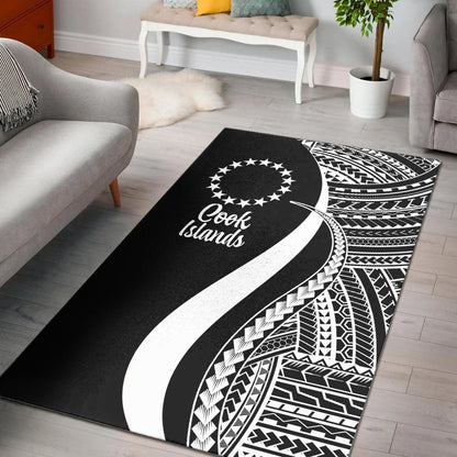 Cook Islands Area Rug - White Polynesian Tentacle Tribal Pattern-Myprintsy