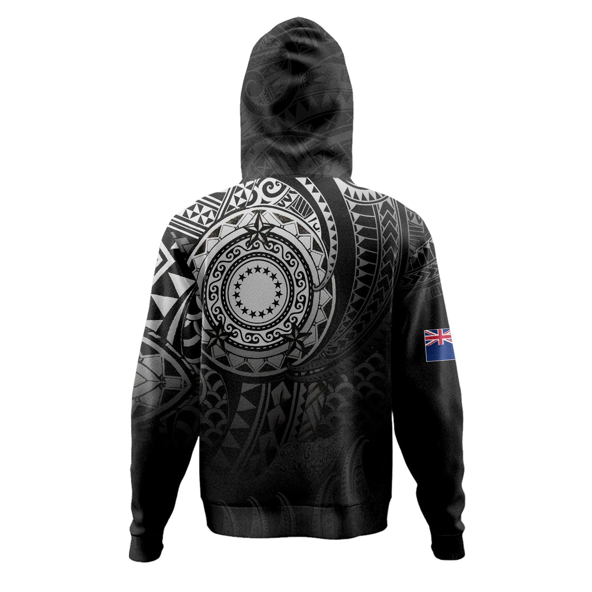 Cook Islands Hoodie Pearl Of The Pacific Black Polynesian Tattau-Myprintsy