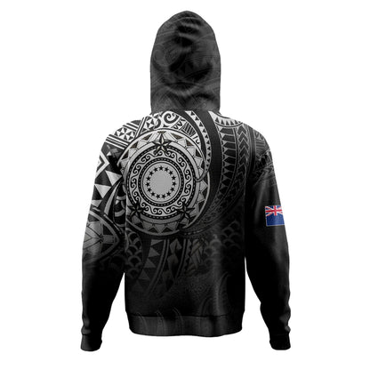 Cook Islands Hoodie Pearl Of The Pacific Black Polynesian Tattau-Myprintsy
