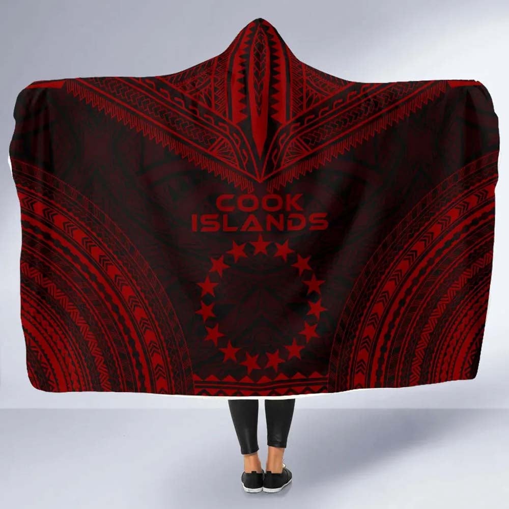 Cook Islands Polynesian Chief Hooded Blanket - Red Version-Myprintsy