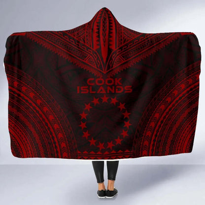 Cook Islands Polynesian Chief Hooded Blanket - Red Version-Myprintsy