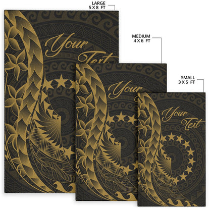 Cook Islandss Area Rug - Custom Polynesian Pattern Style Gold Color-Myprintsy