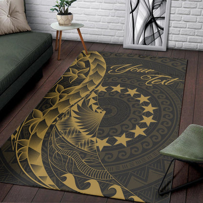 Cook Islandss Area Rug - Custom Polynesian Pattern Style Gold Color-Myprintsy
