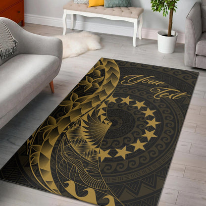 Cook Islandss Area Rug - Custom Polynesian Pattern Style Gold Color-Myprintsy