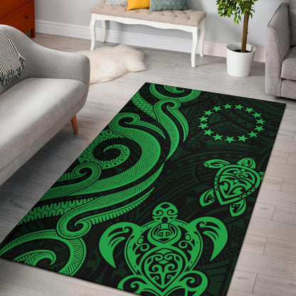 Cook Islandss Area Rug - Green Tentacle Turtle-Myprintsy