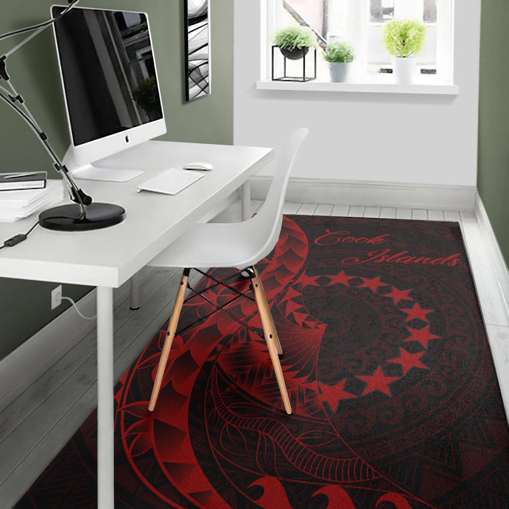 Cook Islandss Area Rug - Polynesian Pattern Style Red Color-Myprintsy