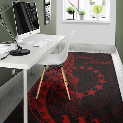 Cook Islandss Area Rug - Polynesian Pattern Style Red Color-Myprintsy