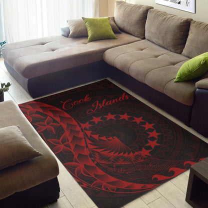 Cook Islandss Area Rug - Polynesian Pattern Style Red Color-Myprintsy