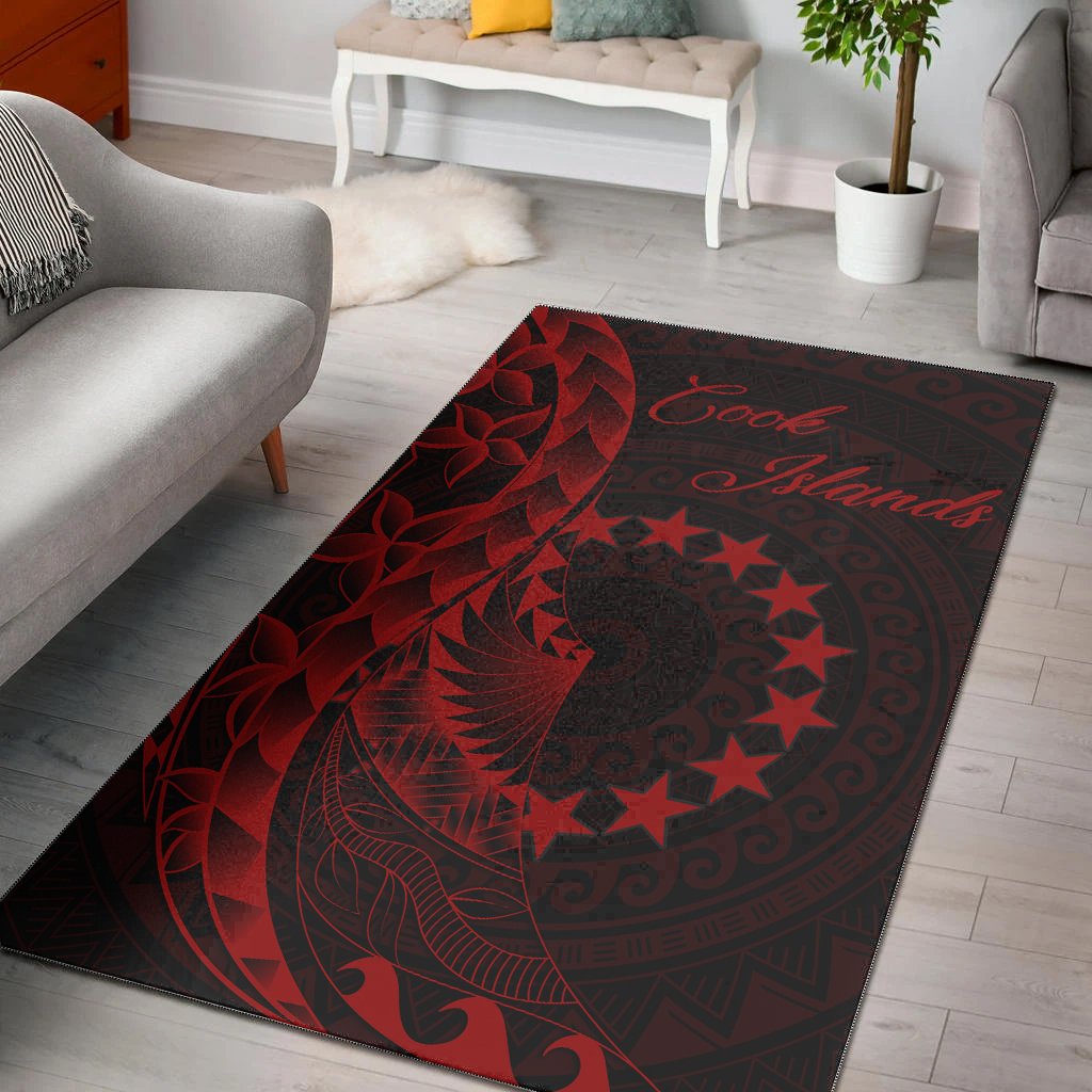 Cook Islandss Area Rug - Polynesian Pattern Style Red Color-Myprintsy