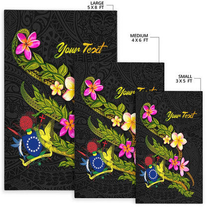 Cook Islandss Polynesian Custom Personalised Area Rug - Plumeria Tribal-Myprintsy