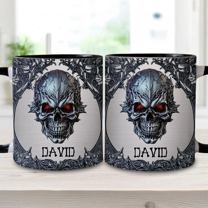 Cool Skull - Personalized Accent Mug-Myprintsy