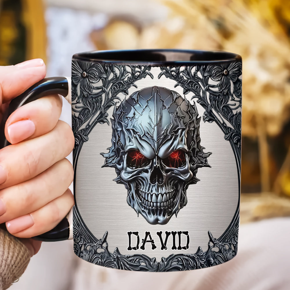 Cool Skull - Personalized Accent Mug-Myprintsy