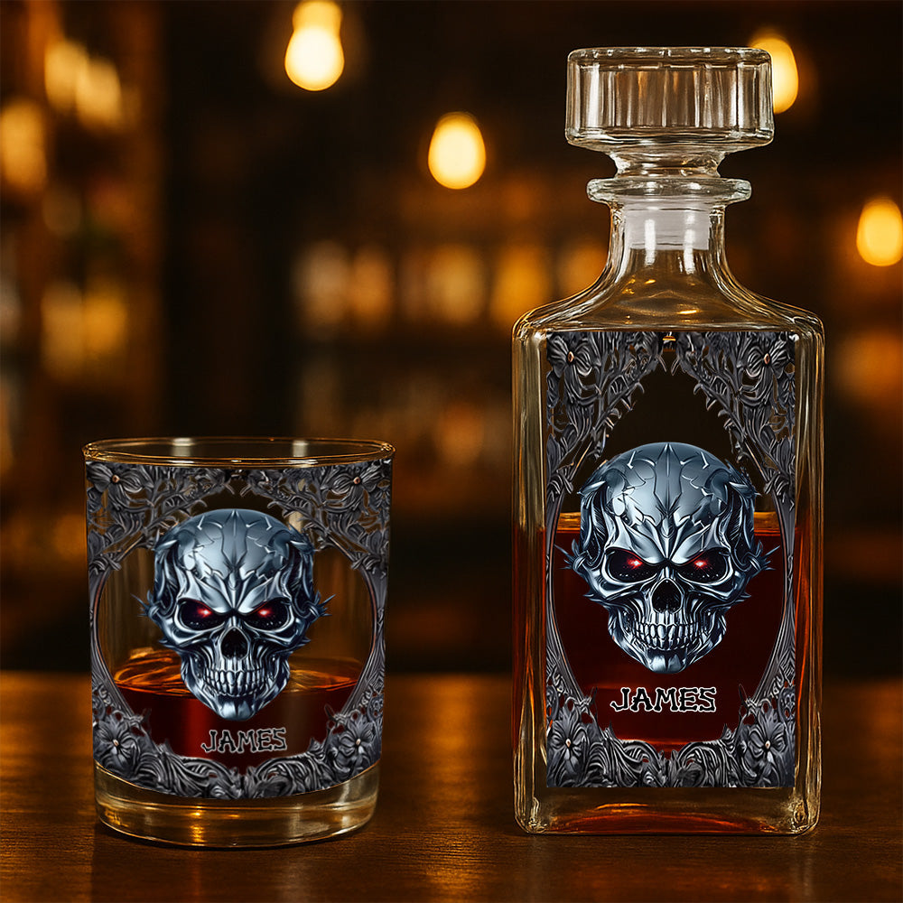 Cool Skull - Personalized Whiskey glass-Myprintsy