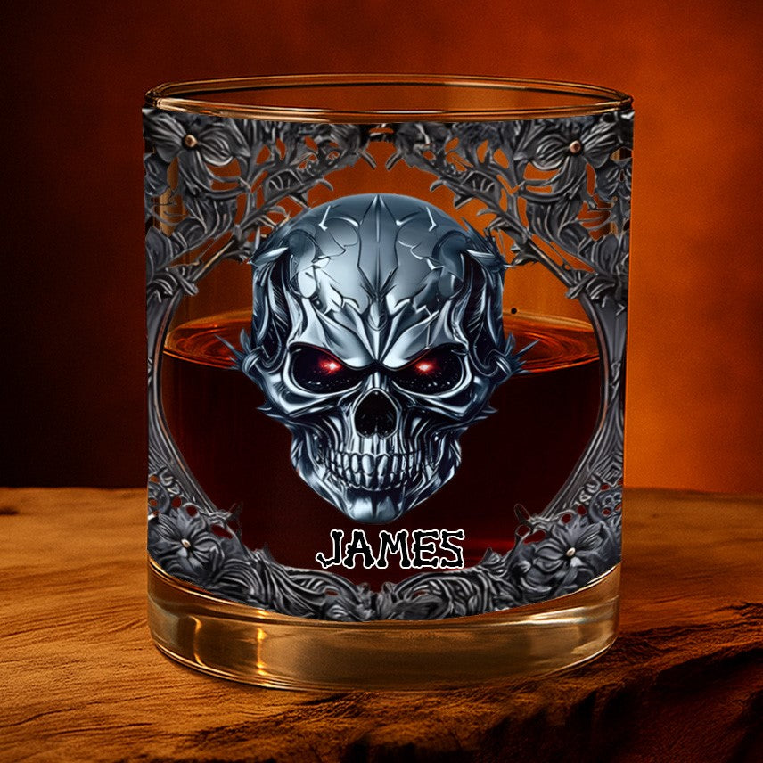 Cool Skull - Personalized Whiskey glass-Myprintsy