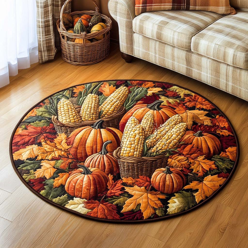 Cornucopia Quilted Round Mat VTQ-Myprintsy