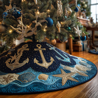 Cozy Anchor Lane Christmas Quilted Tree Skirt-Myprintsy