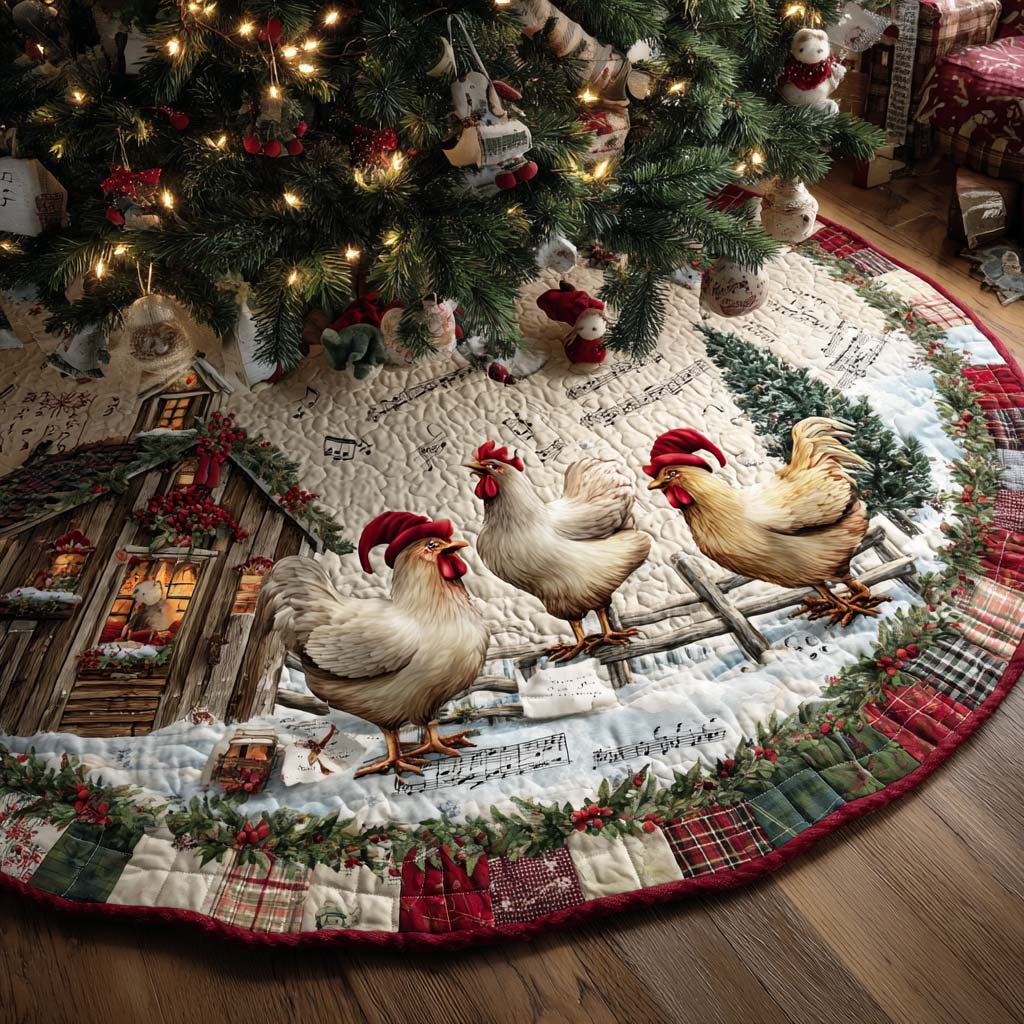 Cozy Barnyard Christmas Quilted Tree Skirt-Myprintsy