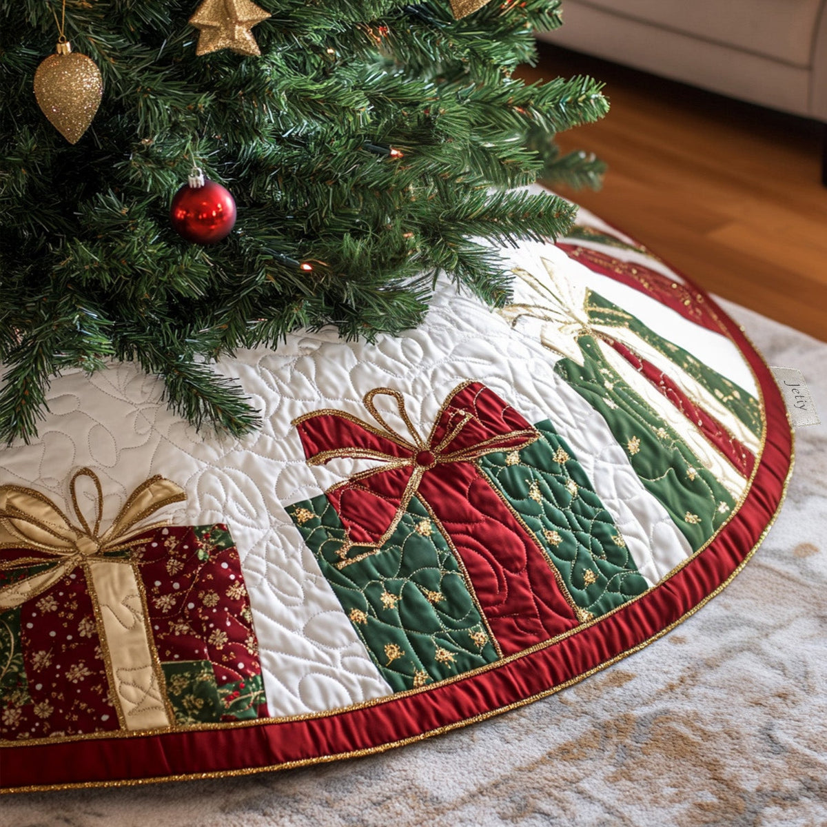 Cozy Cabin Comfort Quilted Christmas Tree Skirt VTQ-Myprintsy