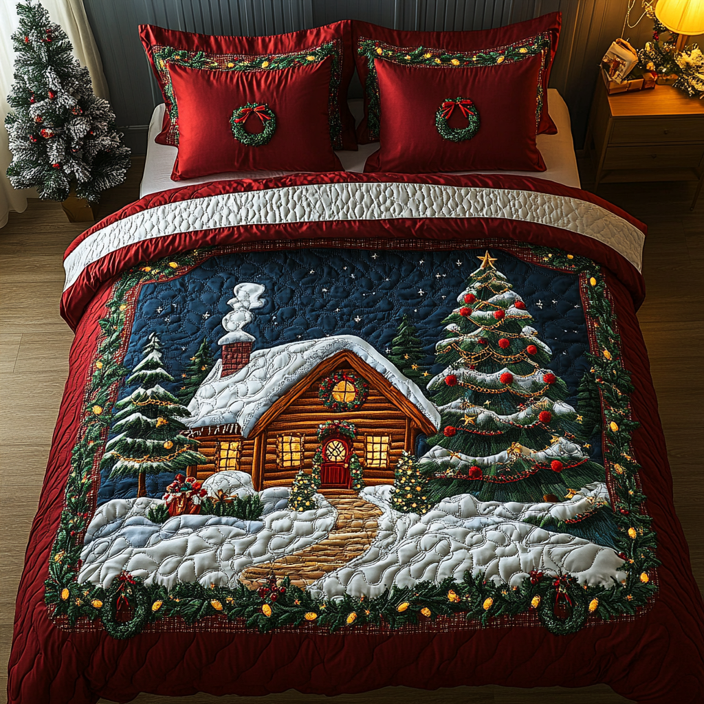 Cozy Cabin -Piece Quilted Bedding Set VTQ-Myprintsy