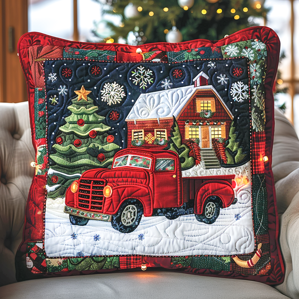 Cozy Cabin Truck Quilted Pillow Case VTQ-Myprintsy