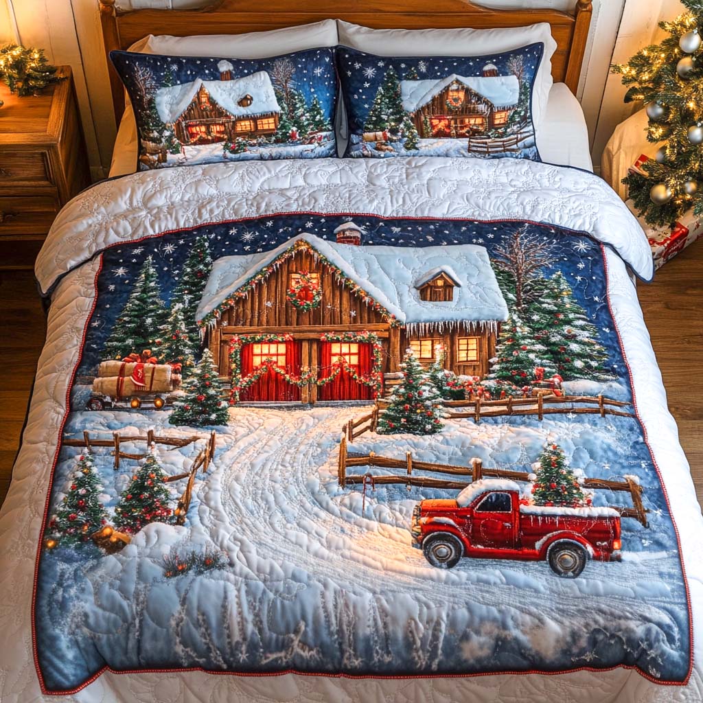 Cozy Cabin Wonderland -Piece Quilted Bedding Set VTQ-Myprintsy